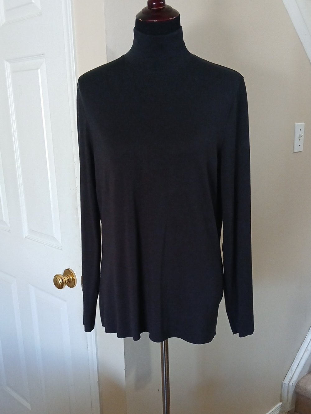 Kit and Ace Black Lightweight Turtleneck Long Sleeve Top
